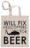 Gedruckt in Europa Capzy Will Fix Helicopters for Beer Einkaufstasche Beige Shopping Bag Beige