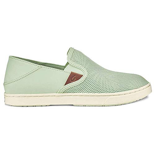 OLUKAI Women's Pehuea Slip On Shoes, Pale Moss/Palm, 7.5