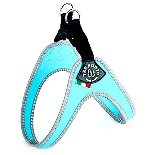 Tre Ponti Fibbia Pettorina per Cani di Piccola Taglia, 4 cm, Azzurro