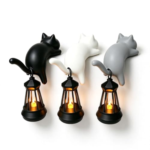 ChayWillow 3D Printed Cat Desk Decor with Hanging Lantern Light Set of 3 - image 1