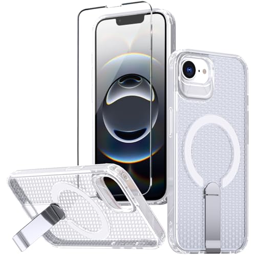 Coque iPhone 16e MagSafe avec support béquille intégrée et protection écran mate