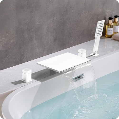 Robinet cascade blanc et mitigeur de bain à levier unique ergonomique