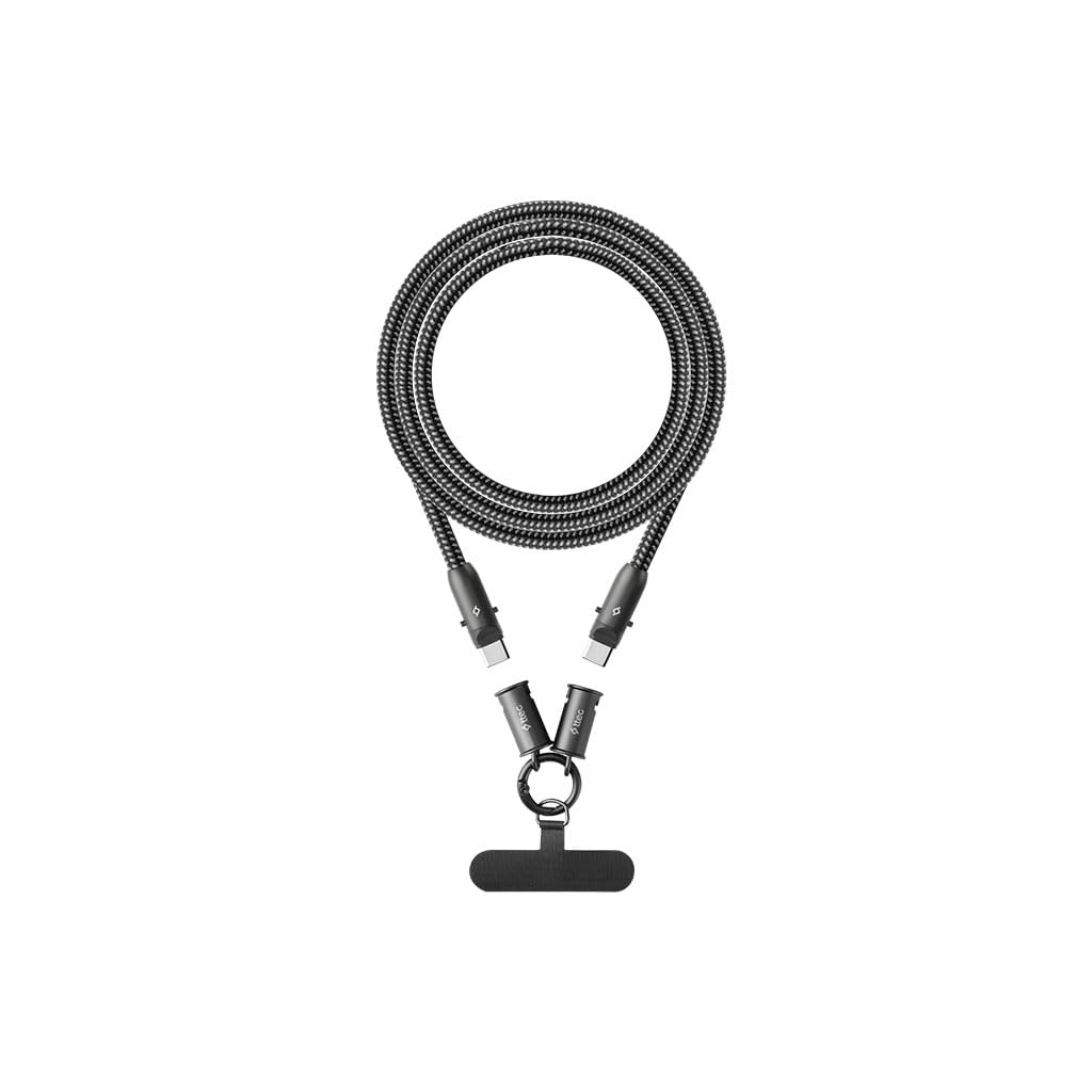 ttec ExtremeCable Hip Çok Fonksiyonlu Ekstra Dayanıklı USB-C –USB-C 60W PD/QC 120cm Hızlı Şarj/Data (Siyah)