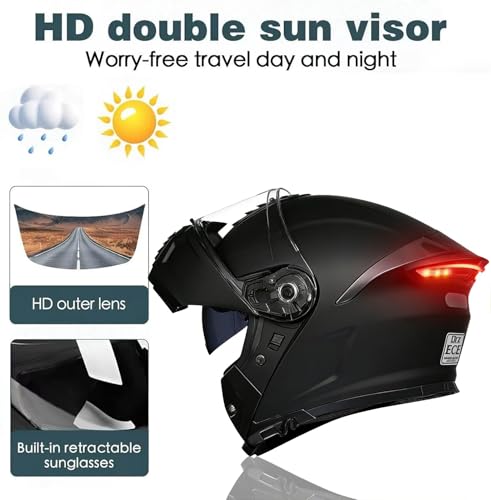 Casco modular con Bluetooth y luz LED trasera integrada para máxima seguridad nocturna 5