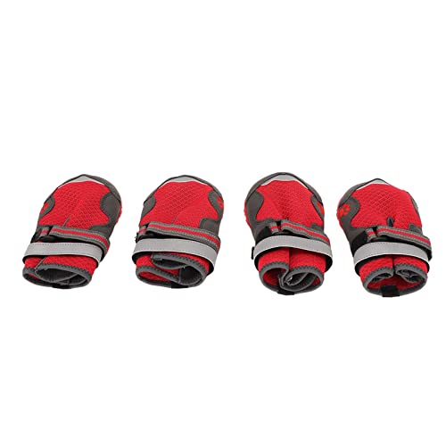 Botas para Caminhadas para Cães, Botas para Cães, Malha Respirável Resistente Ao Calor 4 Peças Com L