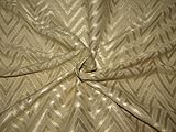 Ivory Gold Georgette Fabric with Subtle Metallic Gold Jacquard Geometric id=11731 by The Yard