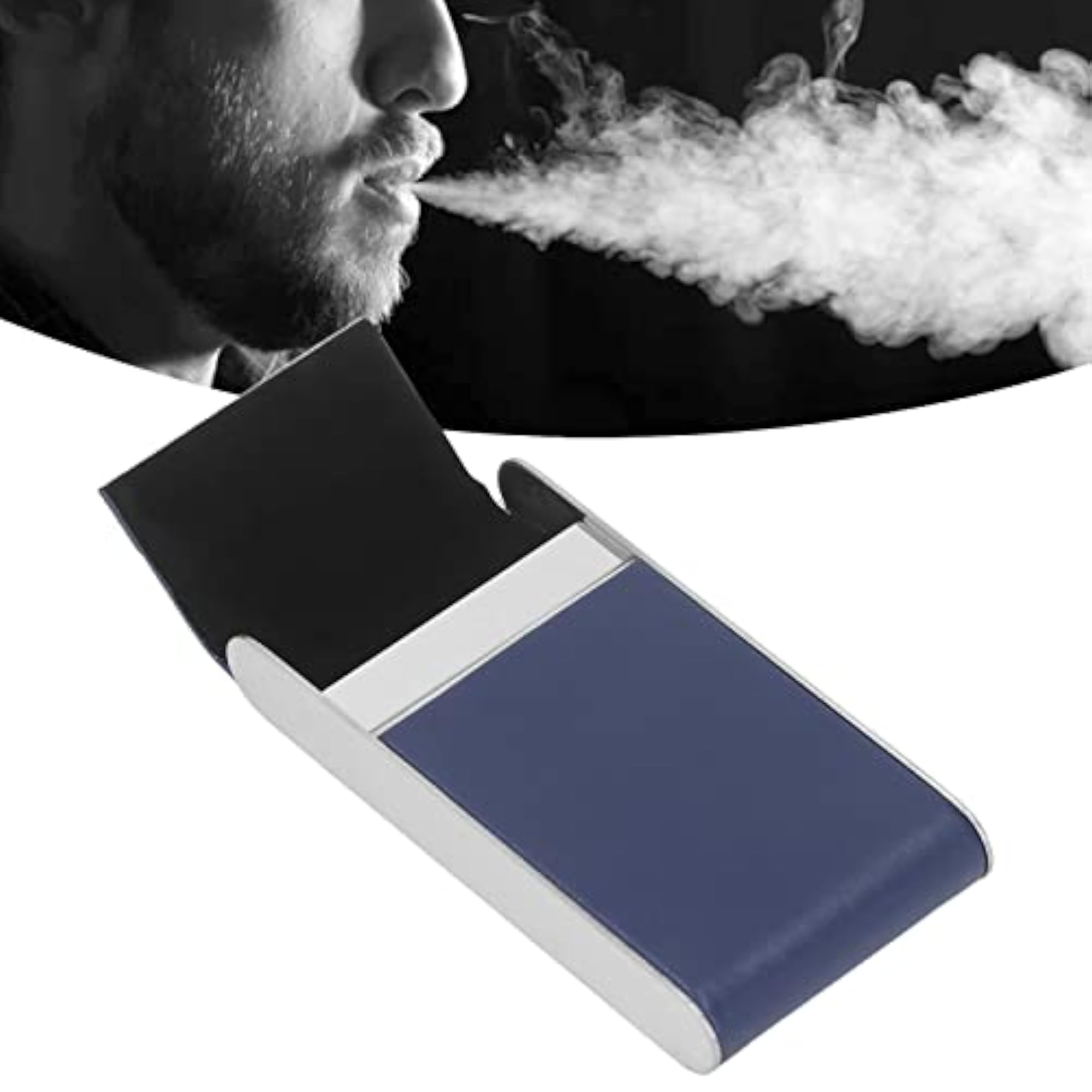 Magnetic Flip Cover Cigarette Storage Case (Blue)