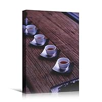 Canvas Wall Art Tea Coffee Drinks Farmhouse/Country Kitchen Multicolor Photography Relax/Calm - 12x18 inches