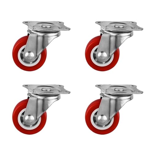 Roulettes pivotantes en PVC rouge 2" pour chariot de transport fluide et silencieux