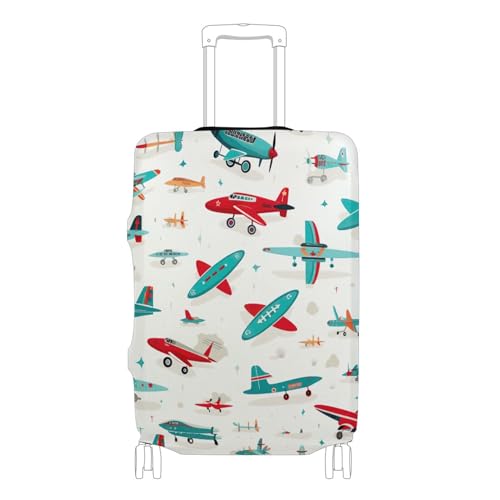 xigua Cute Travel Airplane Luggage Cover, High Stretch Fabric Zipper Closing Suitcase Protector Washable Travel Suitcase Cover Fits for 29-32 In Luggage