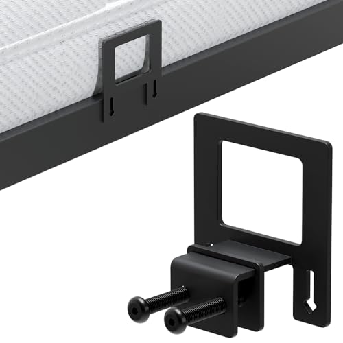 FviMzailon 6-Pack Non-Slip Mattress Grippers for Metal Bed Frame Heavy Duty Mattress Gaskets Adjustable Anti-Slide Brackets Black Includes Screws & Allen Wrench