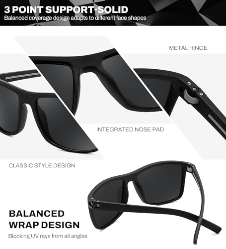 Image of FEISEDY Polarized Sunglasses for Men and Women Lightweight Frame Sun Glasses with UV400 Protection for Driving Fishing B0301