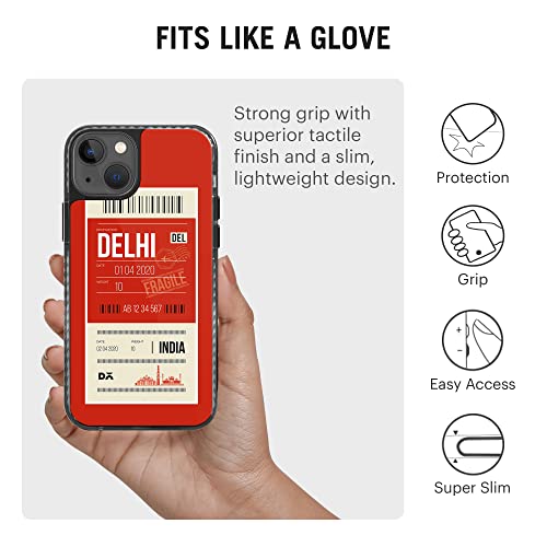 Image of DailyObjects Delhi City Tag Stride 2.0 Case Cover Compatible with iPhone 13 | Slim Back Cover | Designer Matte Finish | Hard Ultra Protective & Shockproof