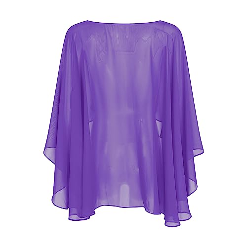 Womens Capes Capelets Soft Chiffon High Low Shawls and Wraps Shrug for Formal Party Dress4