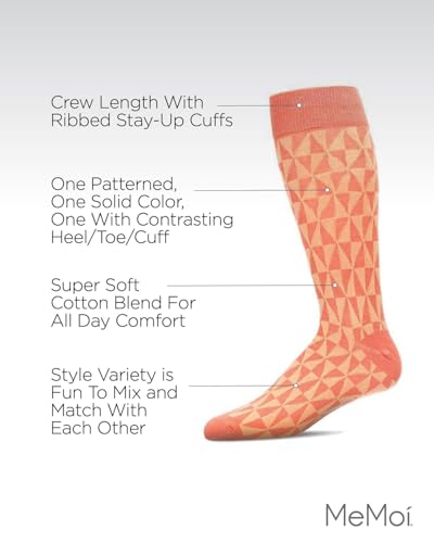 MeMoi Kaleidotones Cotton Blend Crew Sock 3 Pack3