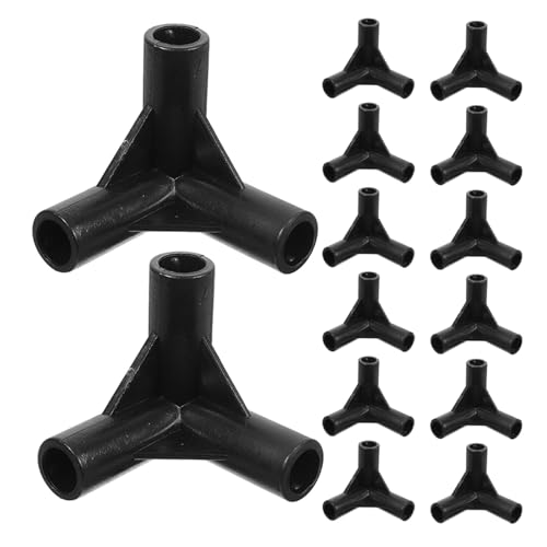 HIAKDOFT Conectores de Plástico para Postes de Tienda 8,5 Mm Negro 50 Piezas, Accesorios de Unión para Toldos Exteriores, Repuestos para Carpas y Pérgolas, Instalación Rápida y