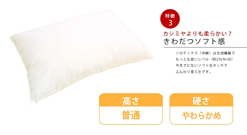 Amazon｜帝人 ソロテックス(R)中綿使用 もちもち枕＊ (50×70cm)｜枕