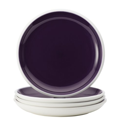 Rachael Ray Dinnerware Rise 4-Piece Stoneware Dinner Plate Set, Purple