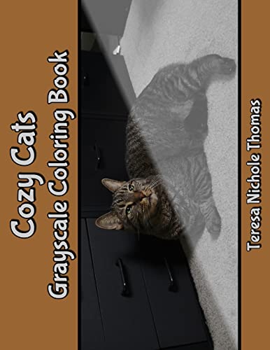 Cozy Cats Grayscale Coloring Book