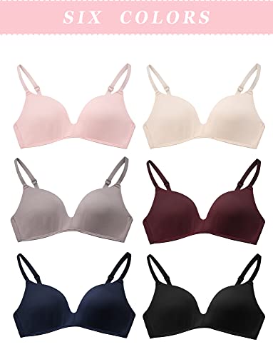 Happy Cherry Teens Training Bras for Girl Adjustable Cotton Bra with Padded Soft Lightly Wireless Training Bra Pack of 64