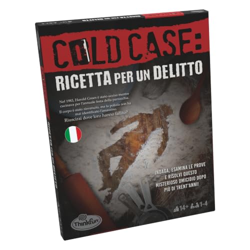 ThinkFun - Cold Case 1: Die Wahrheit Nicht stirbt, Logikspiel und Umfrage für Erwachsene, 1-4 Spieler, Alter 14 Jahre