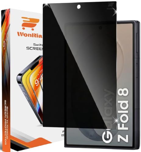 Image of WonRia Pack 1 - Privacy Tempered Glass Compatible with Samsung Galaxy Z Fold 8 Screen Guard Protector | Anti-Spy | Case Friendly - Installation Kit