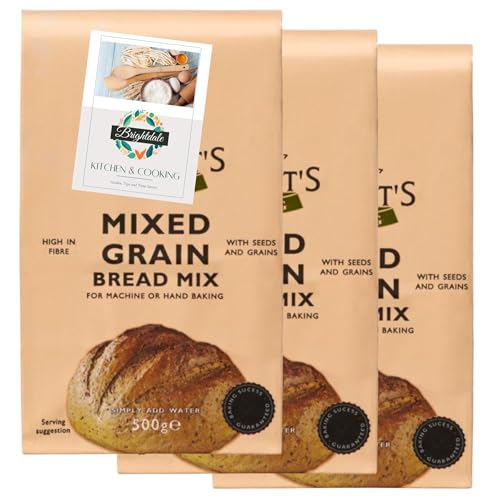 Bread Mix Bundle for Wrights Mixed Grain Mix 500g 3 Pack + Brightdale Kitchen Booklet