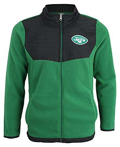 Outerstuff NFL Boys Youth (8-20) New York Jets Long Sleeve Full Zip Jacket, Large (14-16)