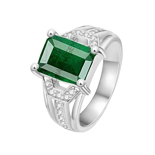 Bague émeraude naturelle 11 Ratti anneau réglable pour homme et femme