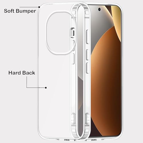 Image of Amazon Brand - Solimo Compatible with Redmi Note 15 Pro 5G Case Cover Transparent Non-Slip Hard PC Shockproof Bumper Protective Back Cover - Clear
