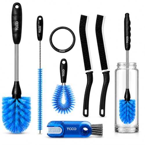 Image of 6-in-1 Bottle Cleaning Brush Set with Long Handle Stainless Steel Bottle Brush, Straw Cleaner, Lid Brush & Gap Cleaner for Water Bottles, Tumblers, Baby Bottles, Flasks & Mugs