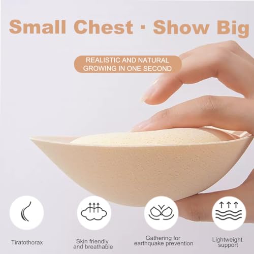 VOKMEMC 2 Paar Herausnehmbare Bh Pads Einsätze Damen Sport Cups Bh Füller Bh Ersatzschwamm Einsatz Brust Brust Pads Badeanzug Bademode Bh Formpolster Für Frauen Mädchen (Hautfarbe)