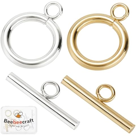 Beebeecraft 1 Box 10Pcs Jewelry Toggle Clasps Cover