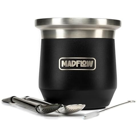 MADFLOW Stainless Steel Yerba Mate Cup Set Cover