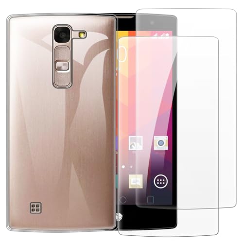 Shantime Case with 2 Pack Screen Protector Combo Compatible with LG Magna, Shockproof Cover and Tempered Glass Set for Full Body Safety(Clear)