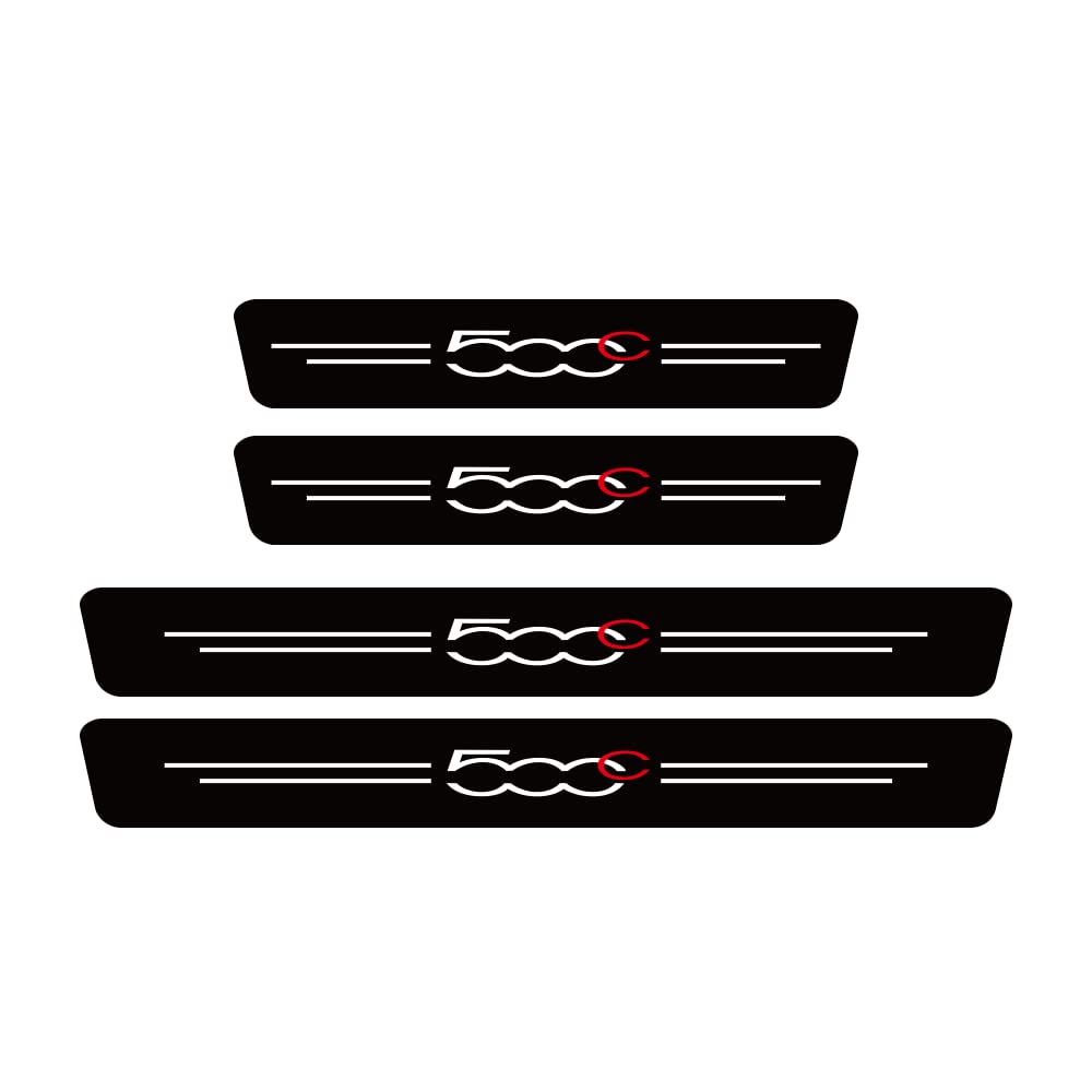 SDYAYFGE 4Pcs Kick Plates Car Door Sill Protector,for Fiat 500 C