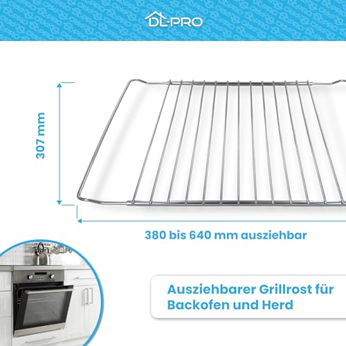 DL-pro Grillrost Backgitter 38-64 cm ausziehbar universell einsetzbar für Backofen Ofen Herd