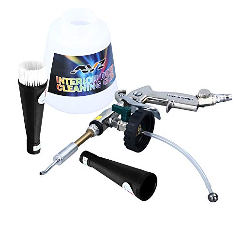 YVO Car Cleaning Gun, High Pressure Interior Detailing Gun Automotive Pneumatic Washing Gun with Air Regulating Valve 1000ml Foam Bottle Car Maintenance Tools
