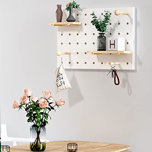 Couvercle boîte électrique décorative vide vertical avec panneau perforé bois et étagère - 6
