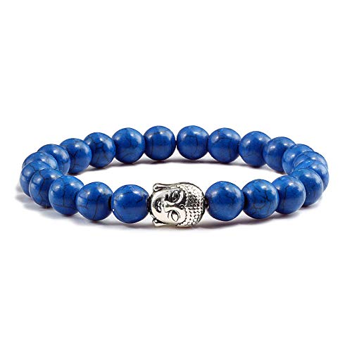 Bracelet distance en pierre volcanique naturelle avec perle tête de Bouddha pour hommes et femmes