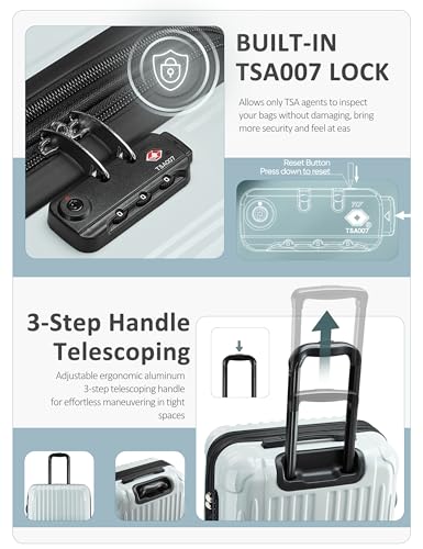 Image of Carry on Luggage 2 Piece(20in /24inch - Airline Approved Suitcases with Spinner Wheels, Built-In TSA Lock,Hard Shell Expandable Suitcases