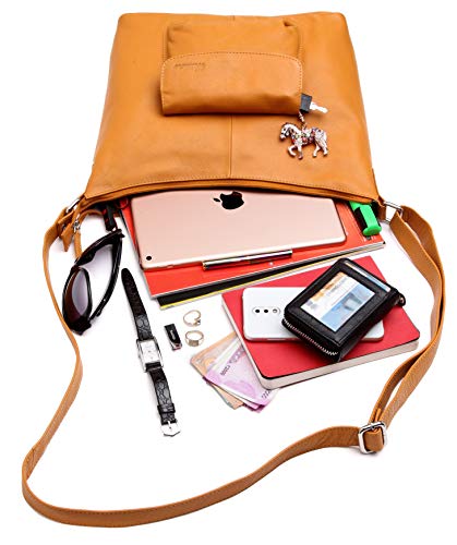 Image of WildHorn Nylon Shoulder Sling Bag for Women | Lightweight Crossbody Travel Bag with Multiple Zipper Pockets | Everyday Casual Handbag with Adjustable Strap (30 x 28 x 10 cm)