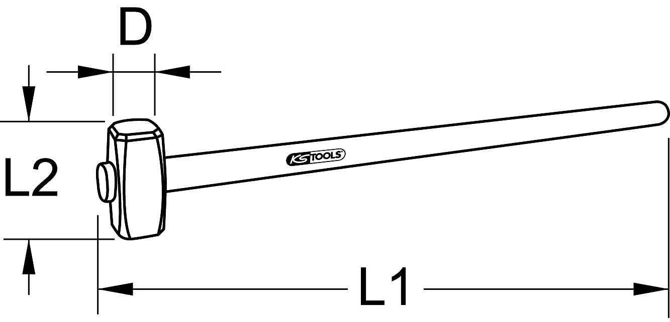 KS Tools 142.6500 Vorschlaghammer mit Eschestiel, 5000g
