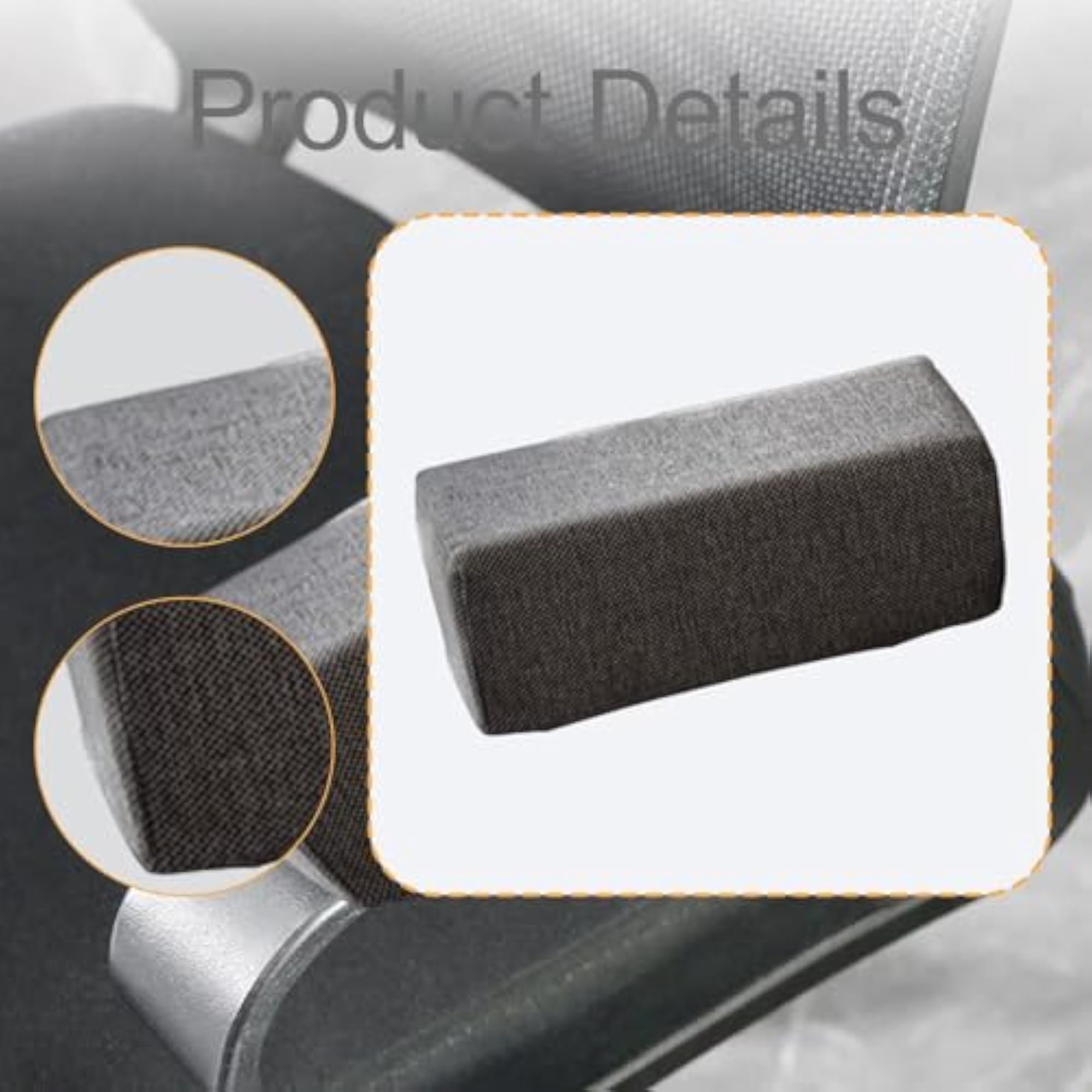 Ergonomic Armrest Cushion, Dark Gray Sponge Pad