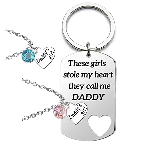 Father Mommy Daughter Necklace These Girls Stole My Heart They Call Me Grandpa Grandma Keychain Family Christmas Gift