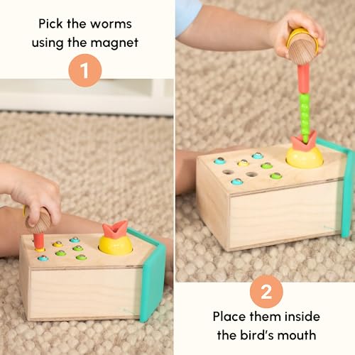 Image of Curious Cub Magnetic Bird Feeder, Montessori Magnet Toys for Kids | Wooden House Shape 2+ Years Kids Activity Toy, Improves Hand-Eye Reflexes, Colorful Educational Montessori Game for Toddlers