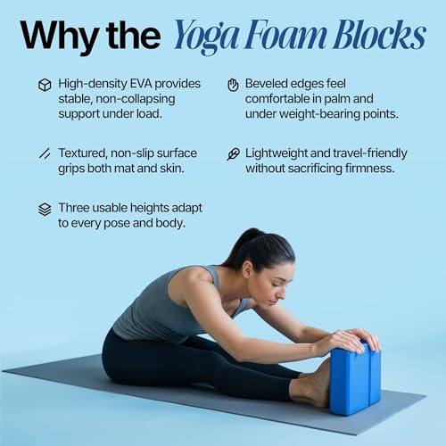 Foam Yoga Blocks 2 Pack | Pilates Block with High Density Foam Blocks | Exercise Blocks foam | Pilates Blocks | Pilates Blocks 2 Pack, Yoga Block Set, Pilates Home Equipment - Image 4