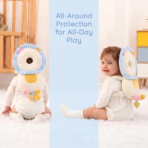 Image of Baby Head Protector Backpack - Soft & Lightweight Fall Cushion Backpack for Toddlers Walking and Crawling(Colorful Lion)
