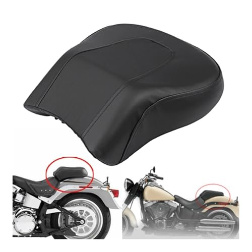 Cojín de asiento trasero para Softail Fat Boy FLSTF 2008-2014 en cuero PU negro 3