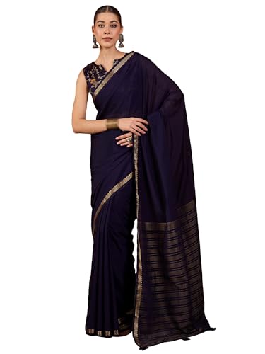 Image of AKHILAM Women's Kanjivaram Woven Soft Silk Saree With Blouse Piece